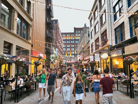 This is an image of East 4th Street in Cleveland, Ohio