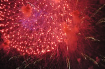 An image of red fireworks.