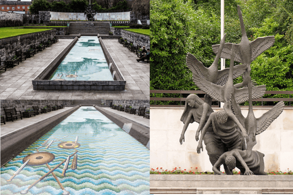 A collage of images of the Garden of Remembrance