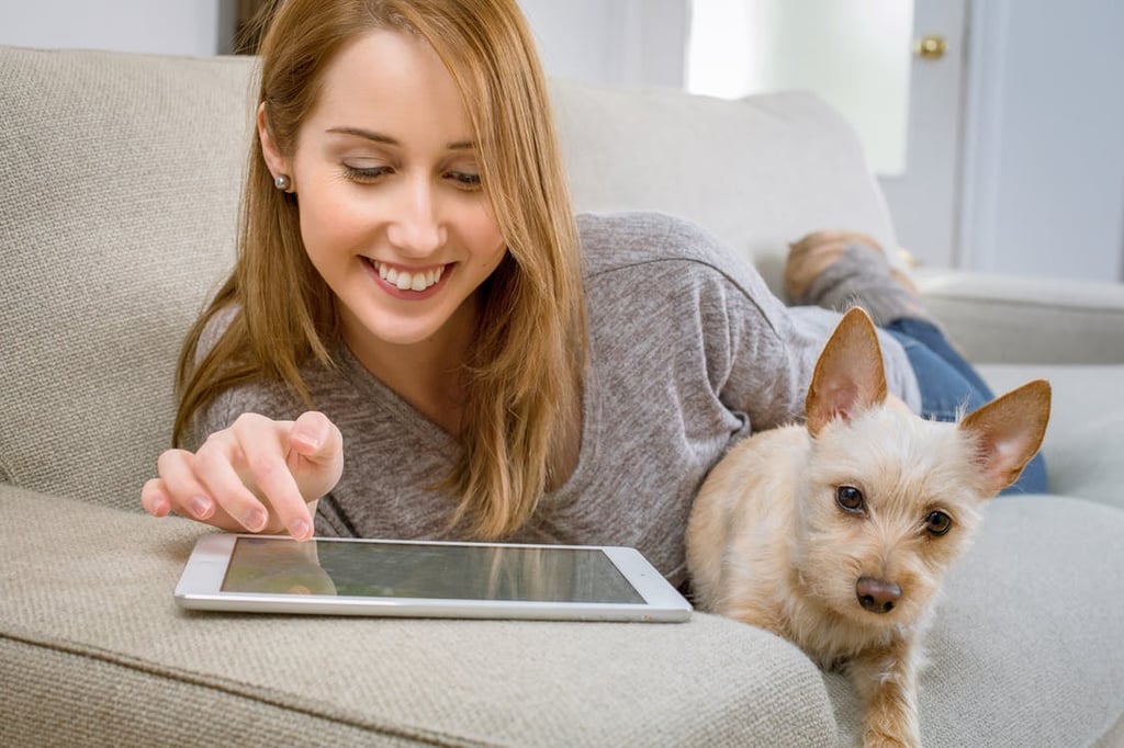 Image of a woman and her dog.