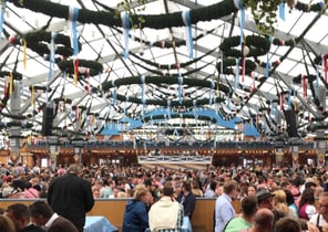 This is an image of inside one of the tents at Oktoberfest