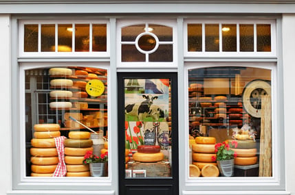 Image of a cheese shop in the Netherlands