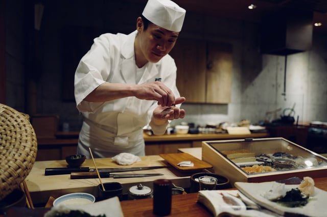 Image of a chef at work in Japan