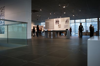 Image of the interior of the Topography of Terror Museum