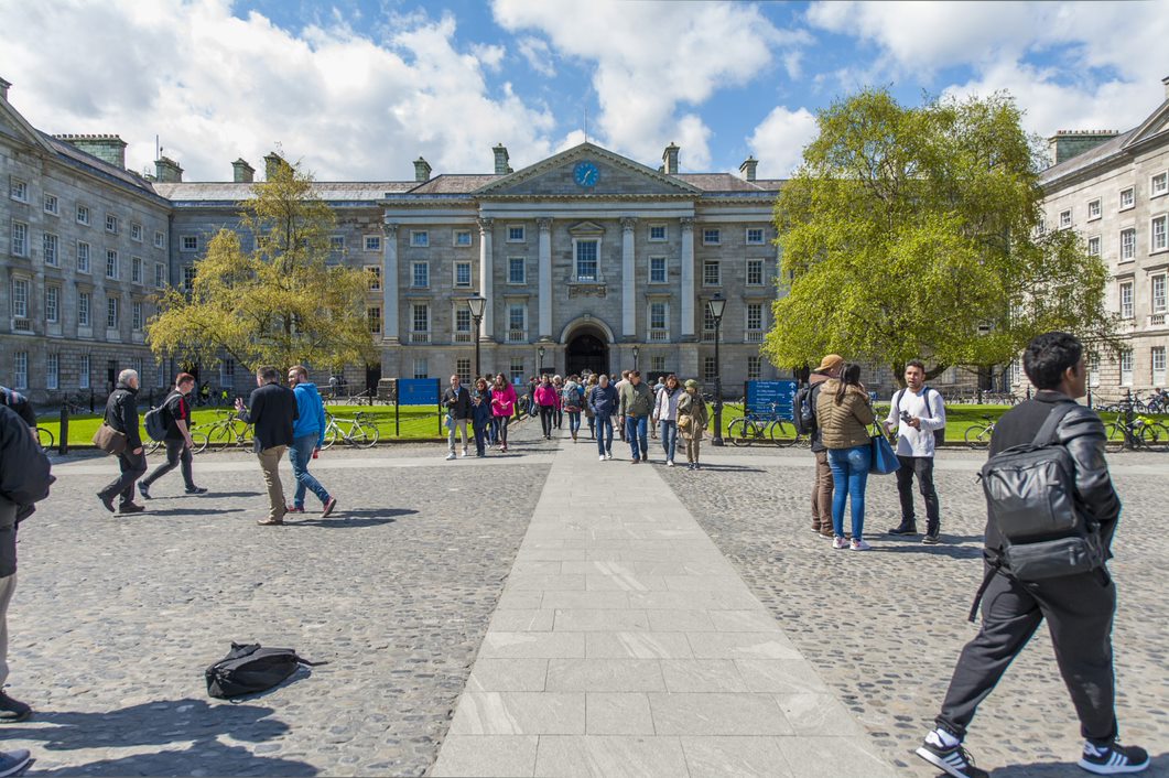 An image of Trinity's college green