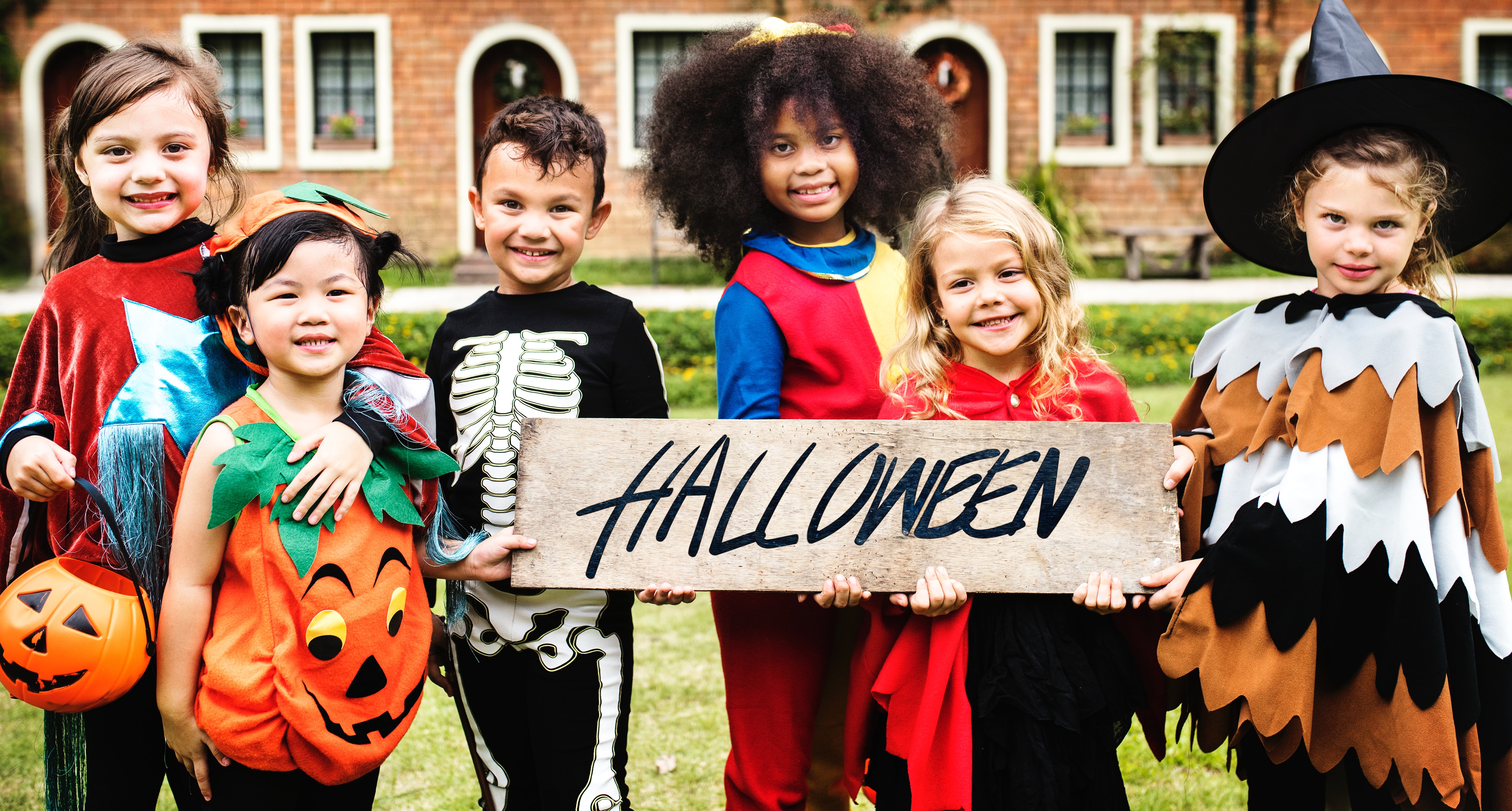 Image of children dressed up for Halloween 