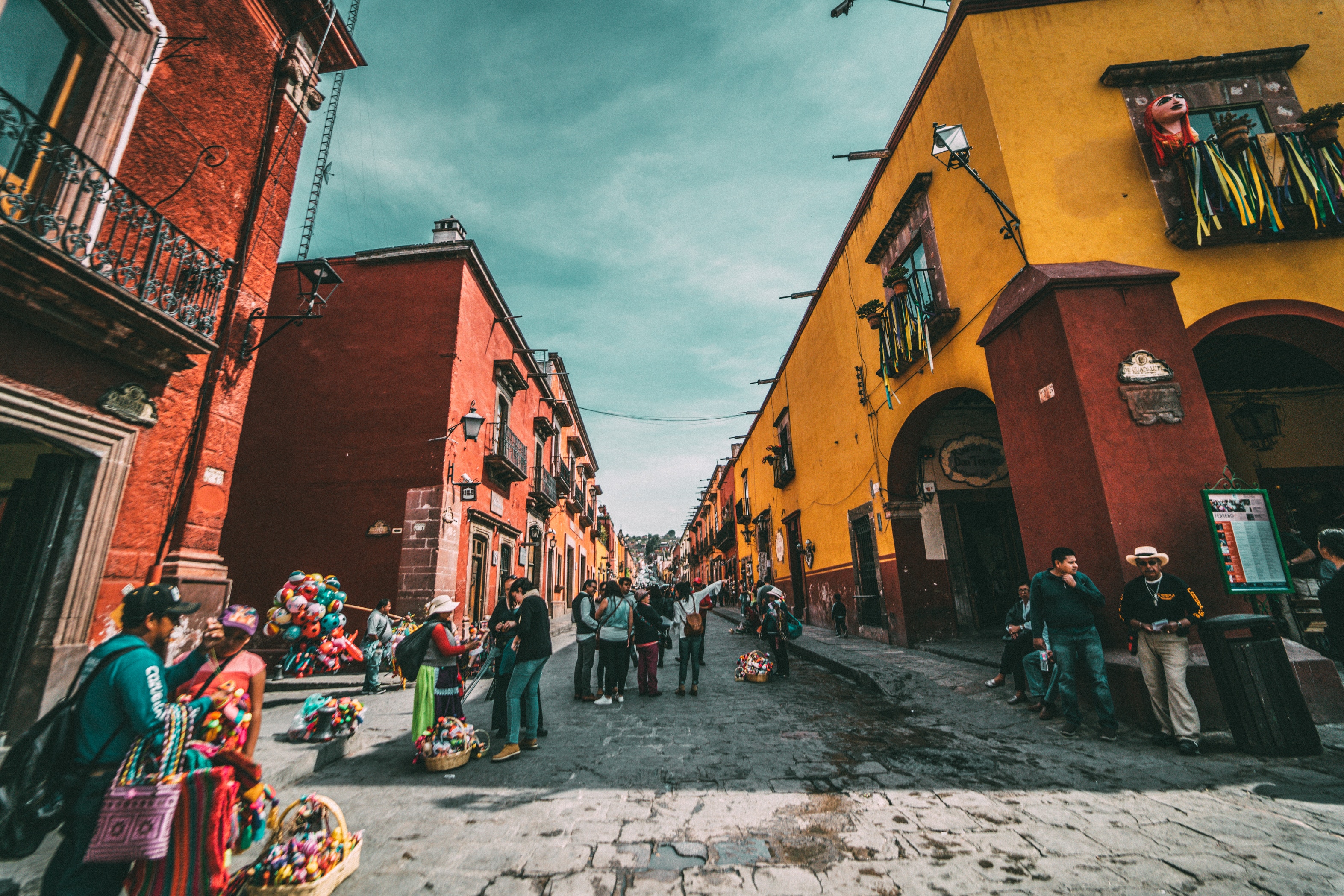 A photo of a street in Mexico