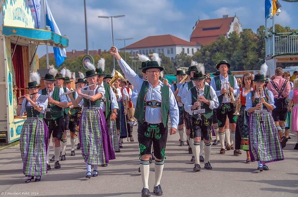 An image of a parade during Oktoberfest