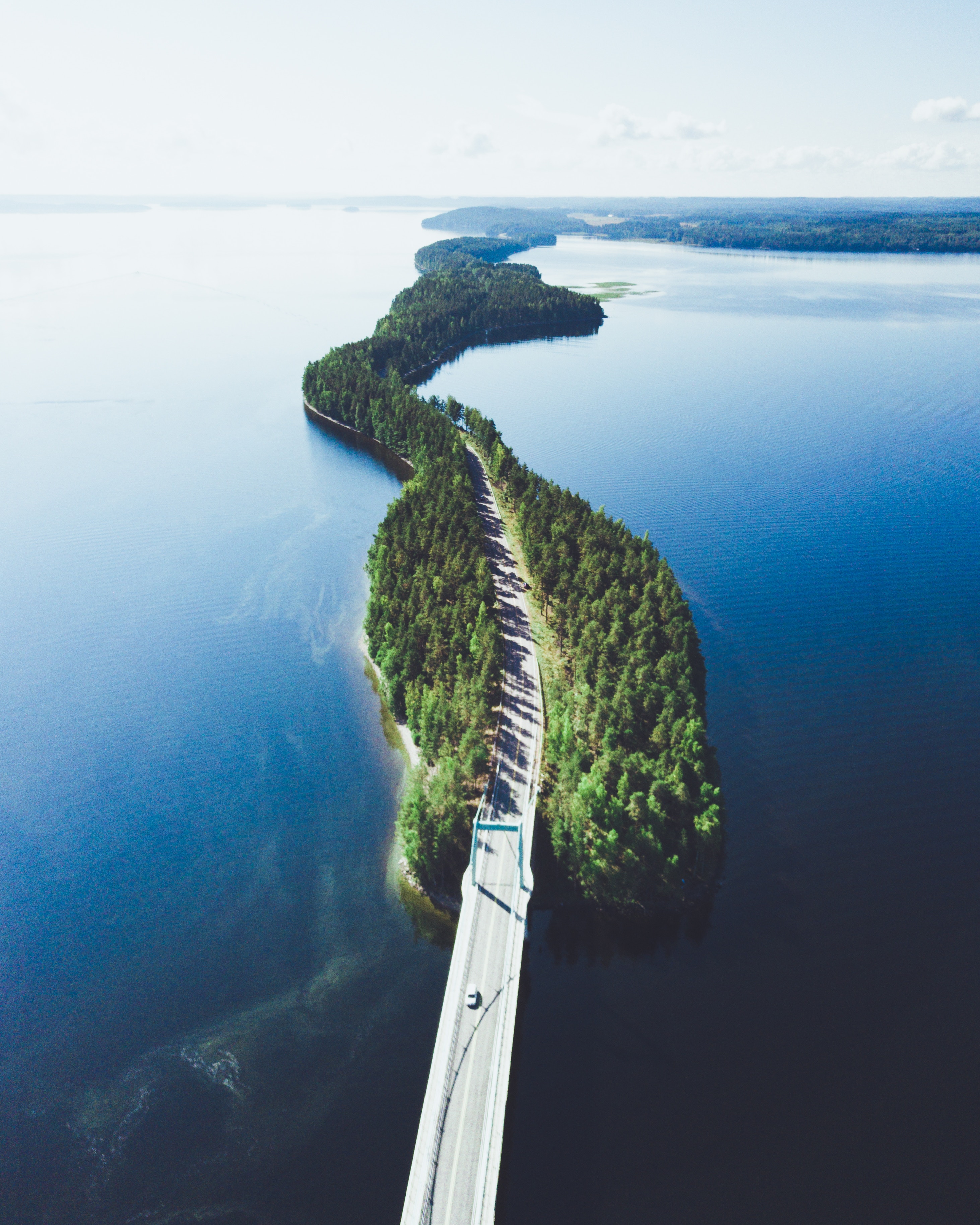 Image of a long road in Finland