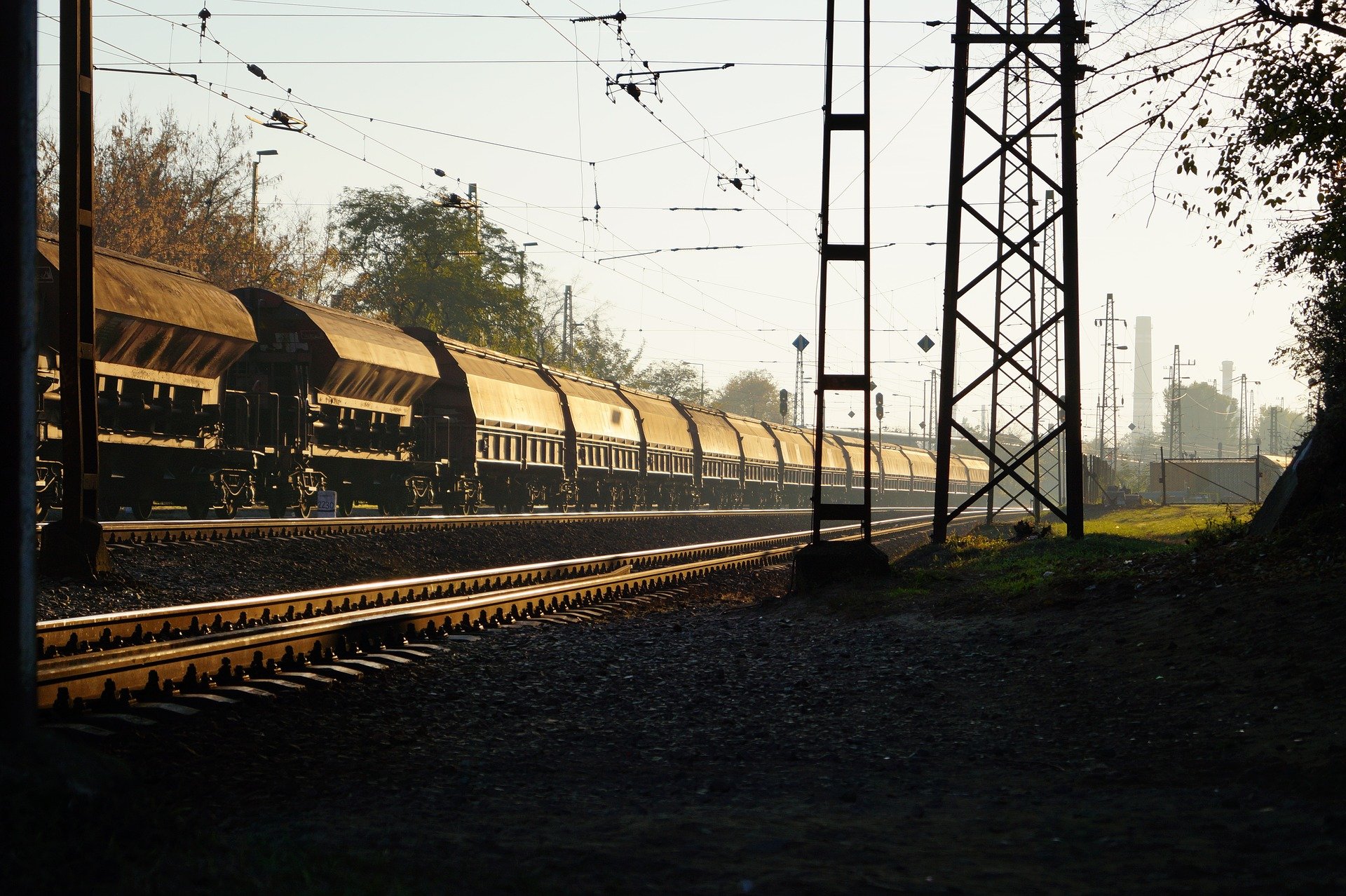 Image of a train transporting goods between Germany and China